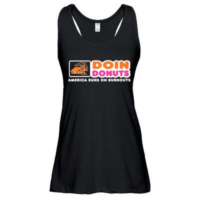 Doin Donuts Funny Burnout Racing Car Enthusiast Ladies Essential Flowy Tank