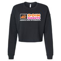 Doin Donuts Funny Burnout Racing Car Enthusiast Cropped Pullover Crew