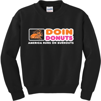 Doin Donuts Funny Burnout Racing Car Enthusiast Kids Sweatshirt