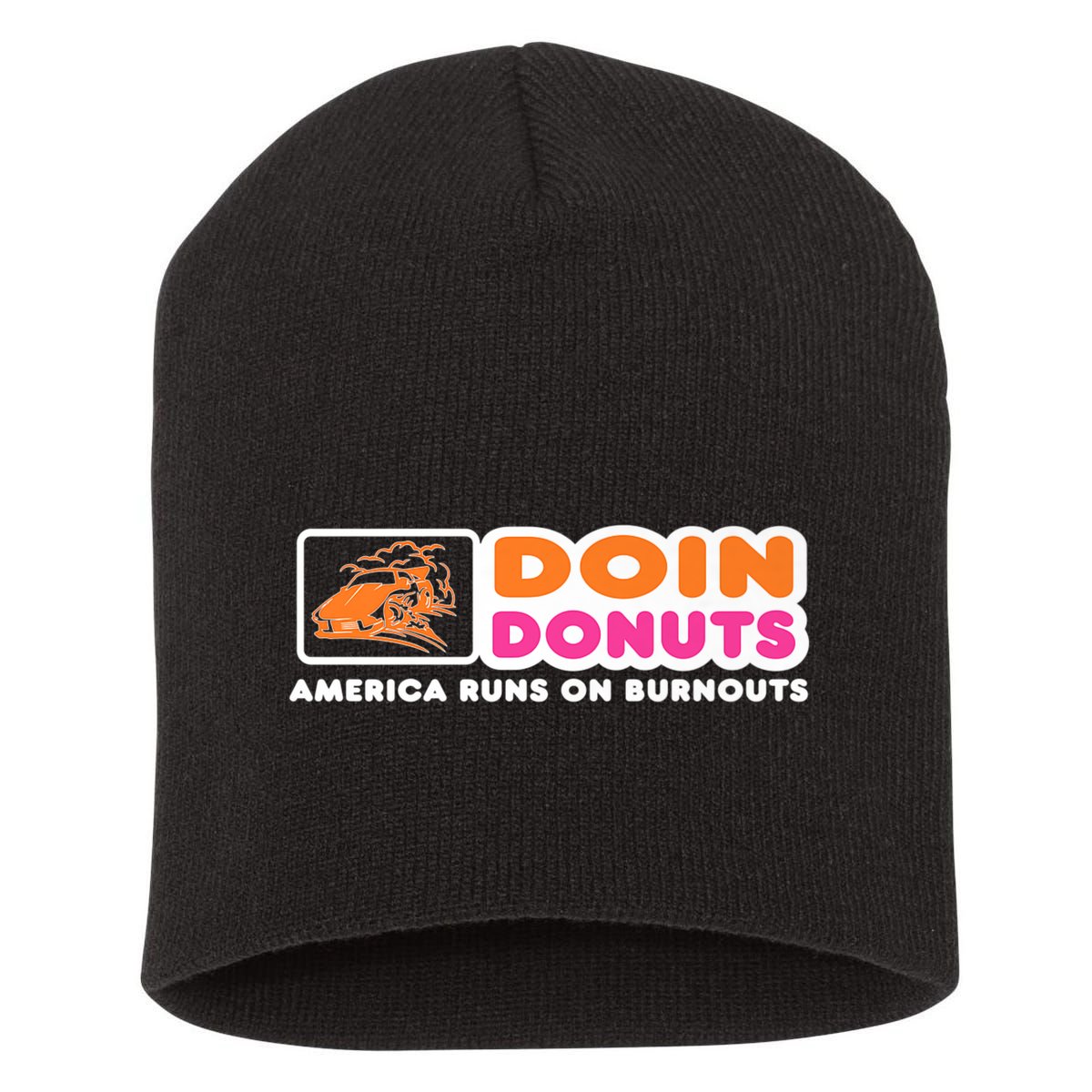 Doin Donuts Funny Burnout Racing Car Enthusiast Short Acrylic Beanie
