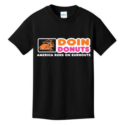 Doin Donuts Funny Burnout Racing Car Enthusiast Kids T-Shirt