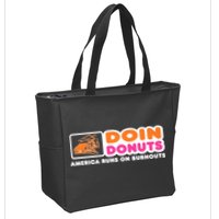 Doin Donuts Funny Burnout Racing Car Enthusiast Zip Tote Bag