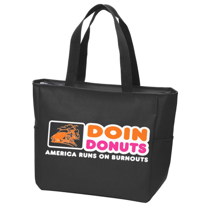 Doin Donuts Funny Burnout Racing Car Enthusiast Zip Tote Bag