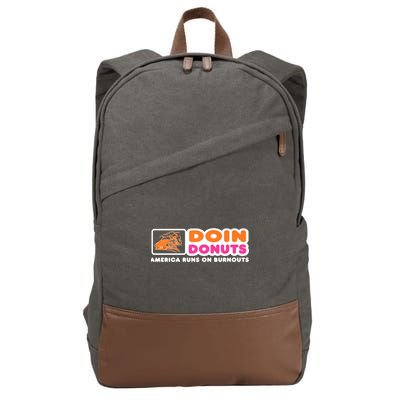 Doin Donuts Funny Burnout Racing Car Enthusiast Cotton Canvas Backpack