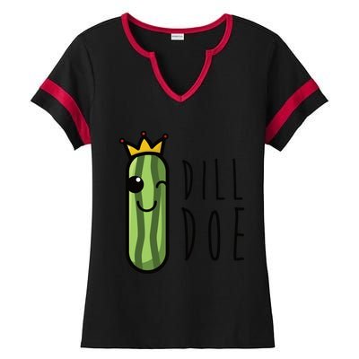 Dill Doe Funny Pickles Puns And Fun Distressed Gift Ladies Halftime Notch Neck Tee