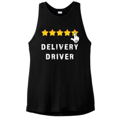 Delivery Driver Five Star Food Dash Grub Grocery Ladies PosiCharge Tri-Blend Wicking Tank