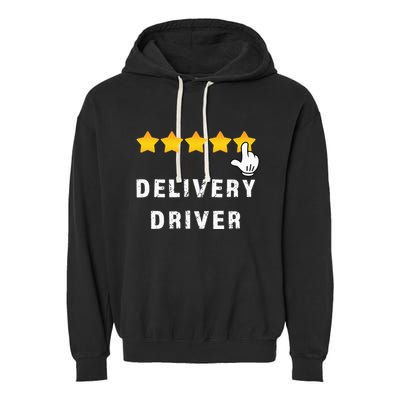 Delivery Driver Five Star Food Dash Grub Grocery Garment-Dyed Fleece Hoodie