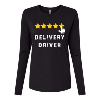 Delivery Driver Five Star Food Dash Grub Grocery Womens Cotton Relaxed Long Sleeve T-Shirt