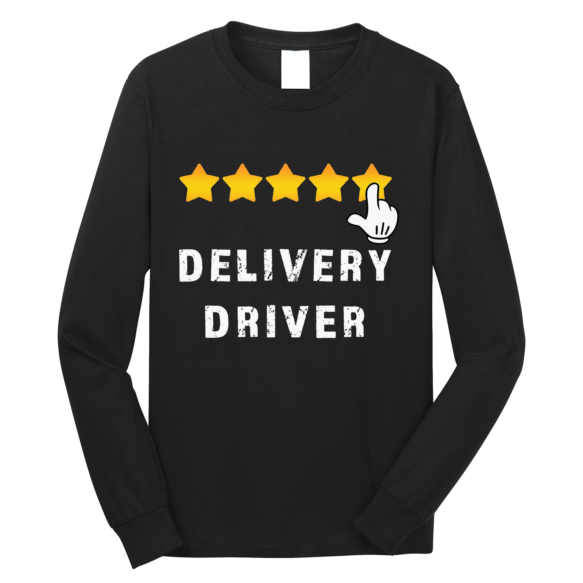 Delivery Driver Five Star Food Dash Grub Grocery Long Sleeve Shirt