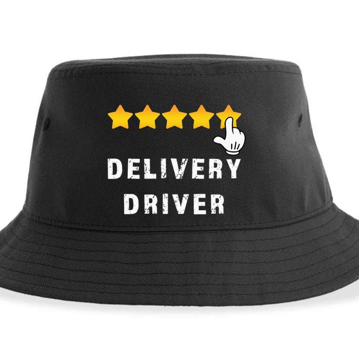 Delivery Driver Five Star Food Dash Grub Grocery Sustainable Bucket Hat