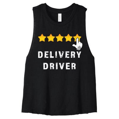 Delivery Driver Five Star Food Dash Grub Grocery Women's Racerback Cropped Tank