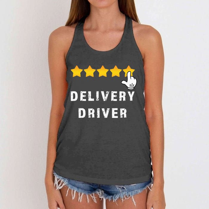 Delivery Driver Five Star Food Dash Grub Grocery Women's Knotted Racerback Tank