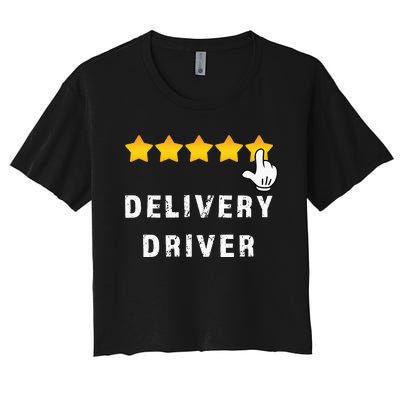 Delivery Driver Five Star Food Dash Grub Grocery Women's Crop Top Tee