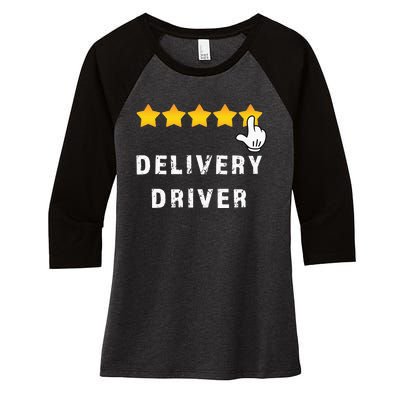 Delivery Driver Five Star Food Dash Grub Grocery Women's Tri-Blend 3/4-Sleeve Raglan Shirt