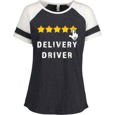 Delivery Driver Five Star Food Dash Grub Grocery Enza Ladies Jersey Colorblock Tee