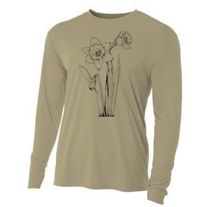 Daffodil Daffodils Flowers Floral Spring Easter Cooling Performance Long Sleeve Crew