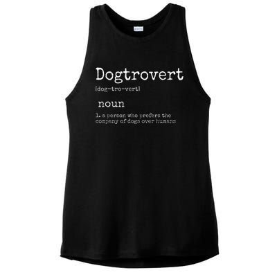 Dogtrovert Definition Funny Dog S Ladies PosiCharge Tri-Blend Wicking Tank