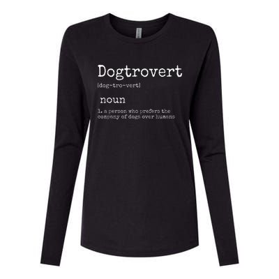 Dogtrovert Definition Funny Dog S Womens Cotton Relaxed Long Sleeve T-Shirt