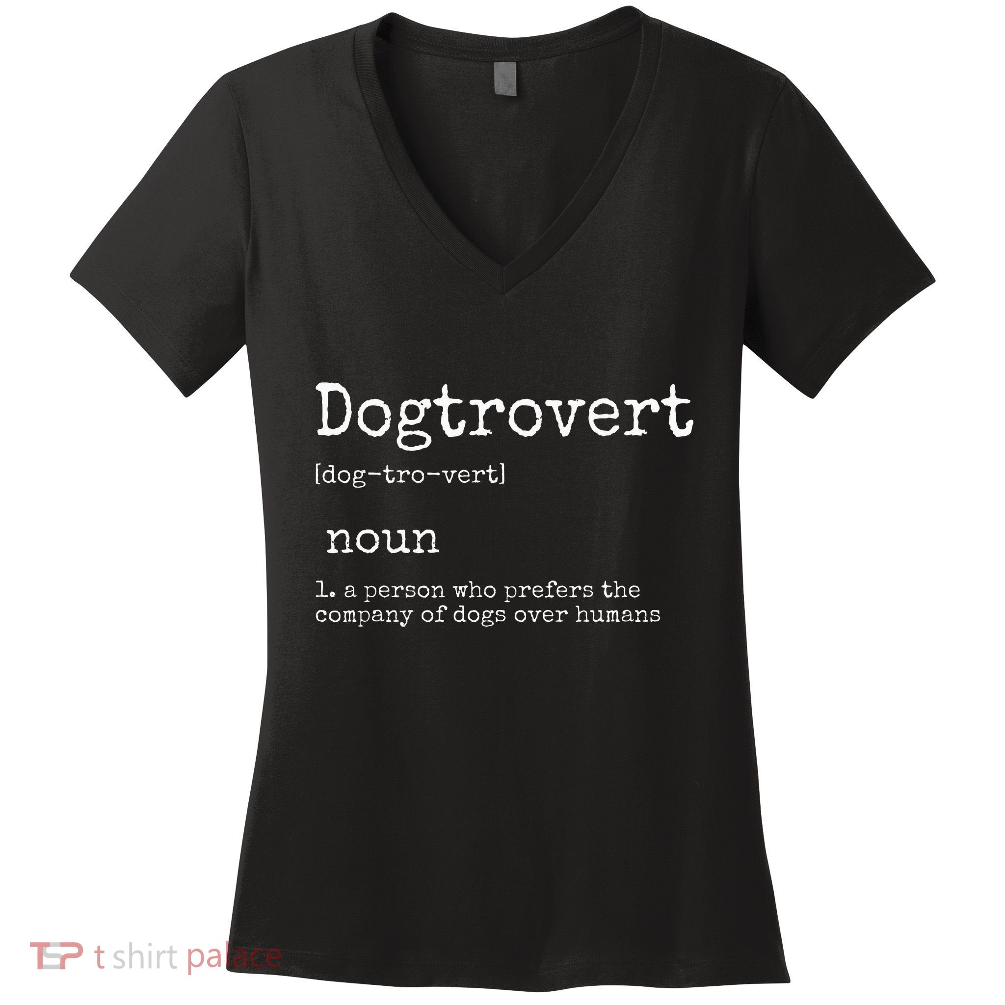 Dogtrovert Definition Funny Dog S Women's V-Neck T-Shirt