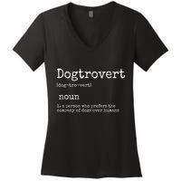 Dogtrovert Definition Funny Dog S Women's V-Neck T-Shirt