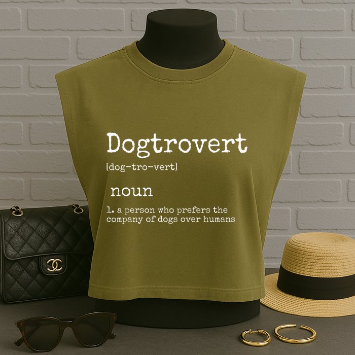 Dogtrovert Definition Funny Dog S Garment-Dyed Women's Muscle Tee