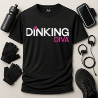 Dinking Diva Funny Pickleball Breast Cancer Awareness Gift Performance Shirt