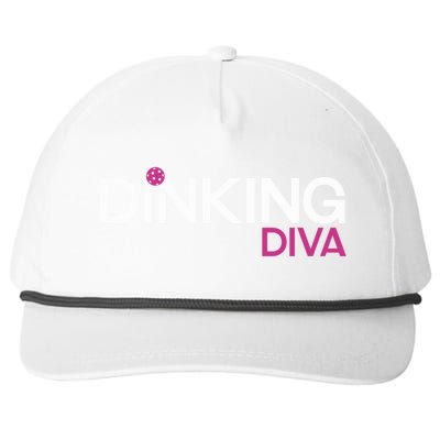 Dinking Diva Funny Pickleball Breast Cancer Awareness Gift Snapback Five-Panel Rope Hat