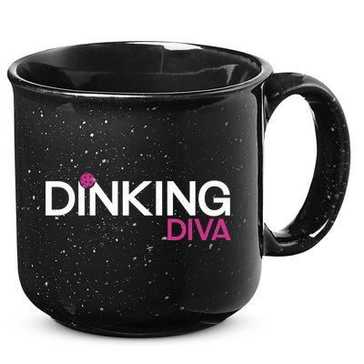Dinking Diva Funny Pickleball Breast Cancer Awareness Gift 15oz Campfire Ceramic Mug