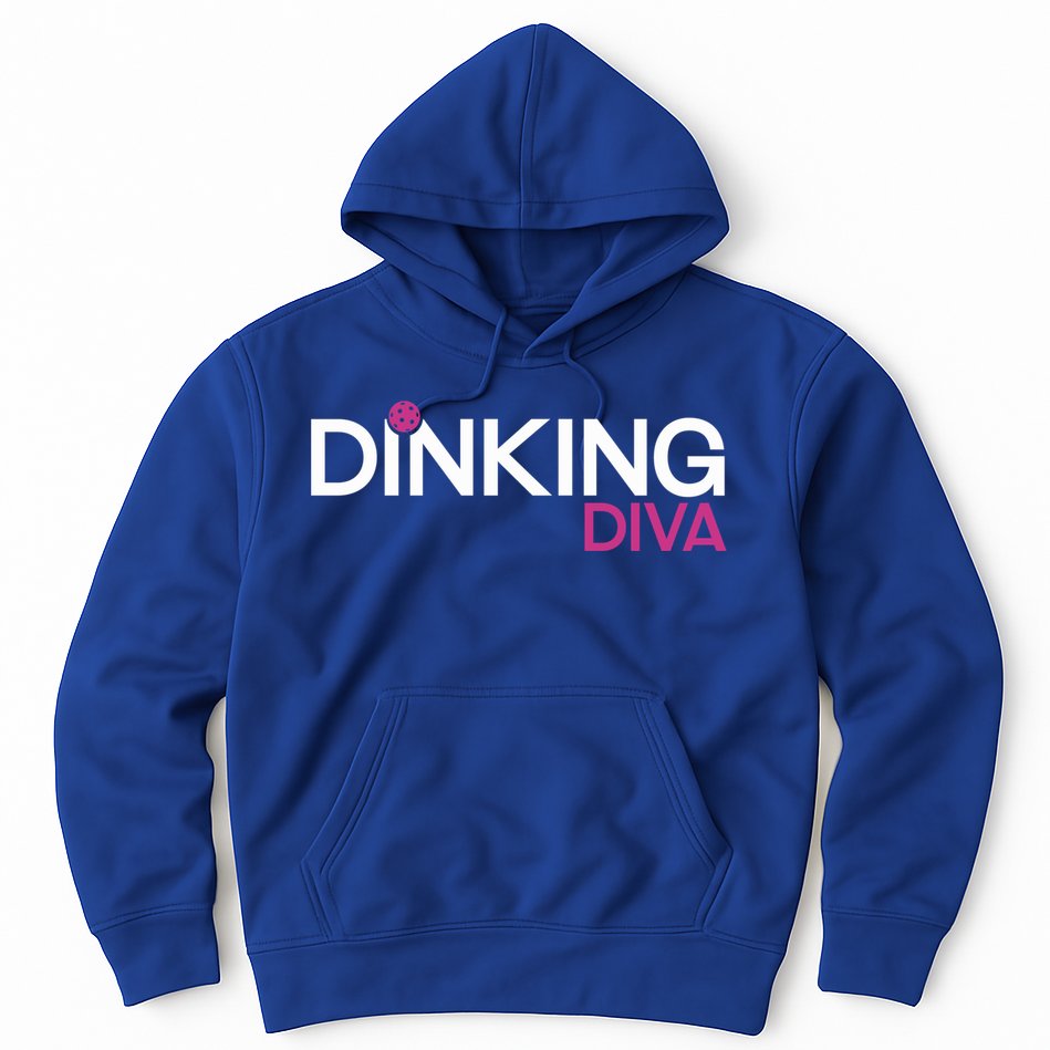 Dinking Diva Funny Pickleball Breast Cancer Awareness Gift Hoodie