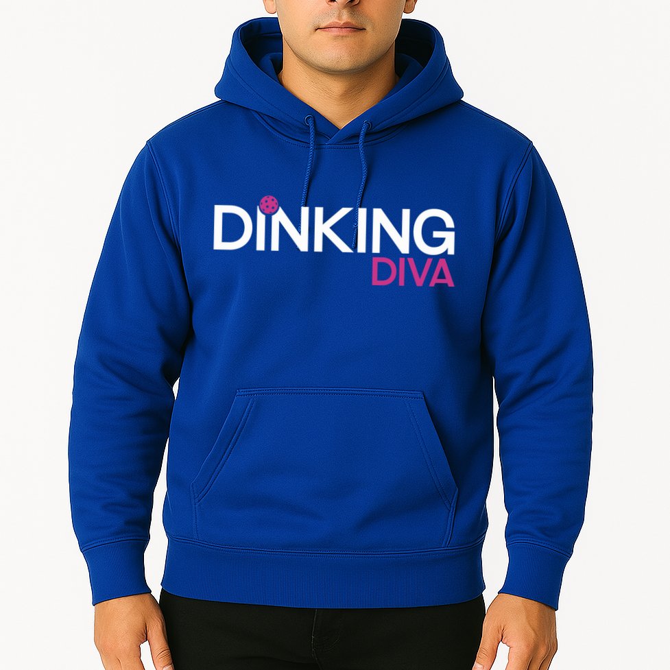 Dinking Diva Funny Pickleball Breast Cancer Awareness Gift Hoodie