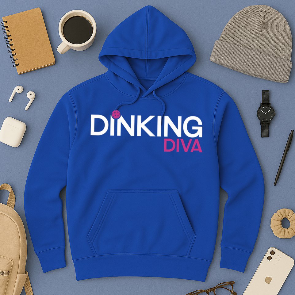 Dinking Diva Funny Pickleball Breast Cancer Awareness Gift Hoodie