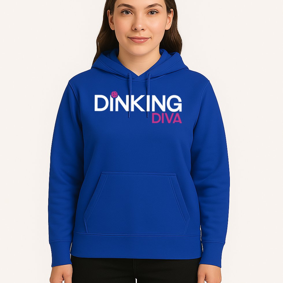 Dinking Diva Funny Pickleball Breast Cancer Awareness Gift Hoodie