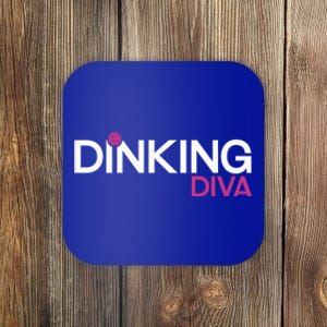 Dinking Diva Funny Pickleball Breast Cancer Awareness Gift Coaster