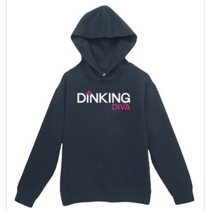 Dinking Diva Funny Pickleball Breast Cancer Awareness Gift Urban Pullover Hoodie