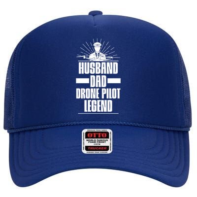 Drone Design For Your Drone Hobby Pilot Husband Gift High Crown Mesh Back Trucker Hat