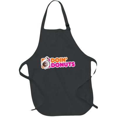 Doin Donuts Funny Racing & Drift Car Enthusiast Full-Length Apron With Pockets