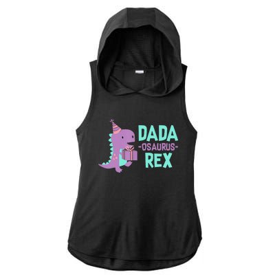 Dada Dinosaur Family Matching Birthday Party Daughter Ladies PosiCharge Tri-Blend Wicking Draft Hoodie Tank