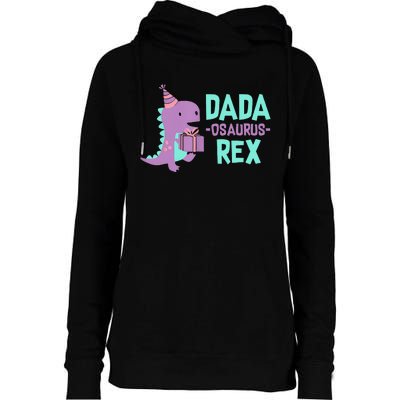 Dada Dinosaur Family Matching Birthday Party Daughter Womens Funnel Neck Pullover Hood