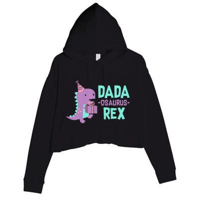 Dada Dinosaur Family Matching Birthday Party Daughter Crop Fleece Hoodie