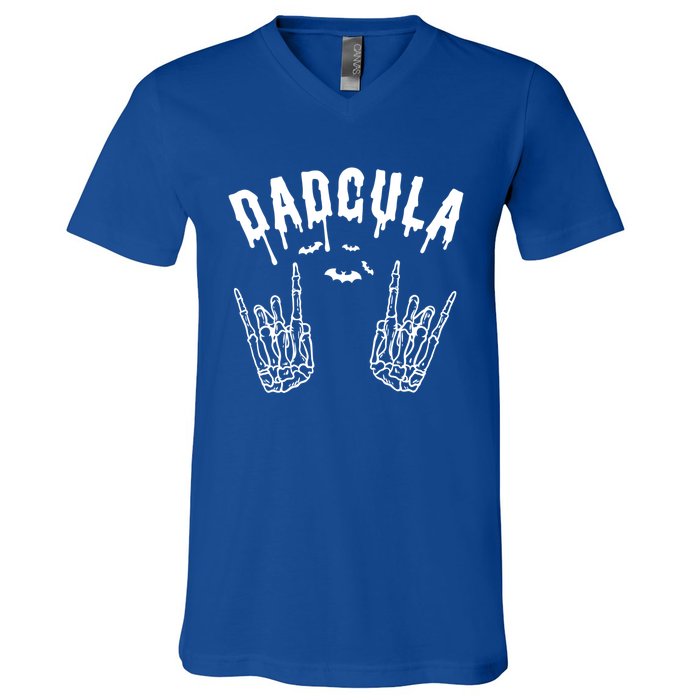 Dadcula Dad Father Monster Halloween Matching Costume Gift V-Neck T-Shirt