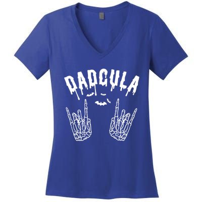 Dadcula Dad Father Monster Halloween Matching Costume Gift Women's V-Neck T-Shirt