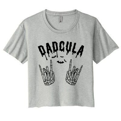 Dadcula Dad Father Monster Halloween Matching Costume Gift Women's Crop Top Tee