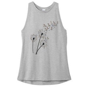 Dandelion Donkey Flower Floral Donkey Tree Lover Gift Ladies PosiCharge Tri-Blend Wicking Tank