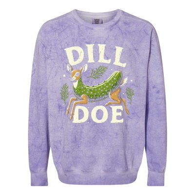 Dill Doe Funny Deer Pickle Colorblast Crewneck Sweatshirt