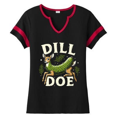 Dill Doe Funny Deer Pickle Ladies Halftime Notch Neck Tee