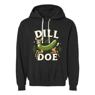 Dill Doe Funny Deer Pickle Garment-Dyed Fleece Hoodie