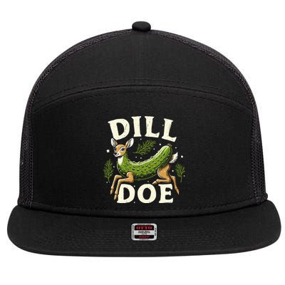 Dill Doe Funny Deer Pickle 7 Panel Mesh Trucker Snapback Hat