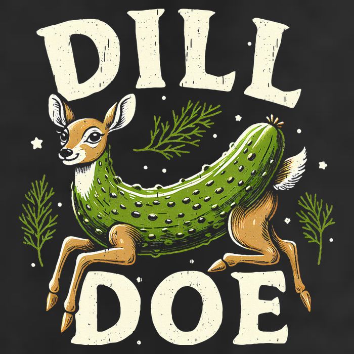 Dill Doe Funny Deer Pickle 7 Panel Mesh Trucker Snapback Hat