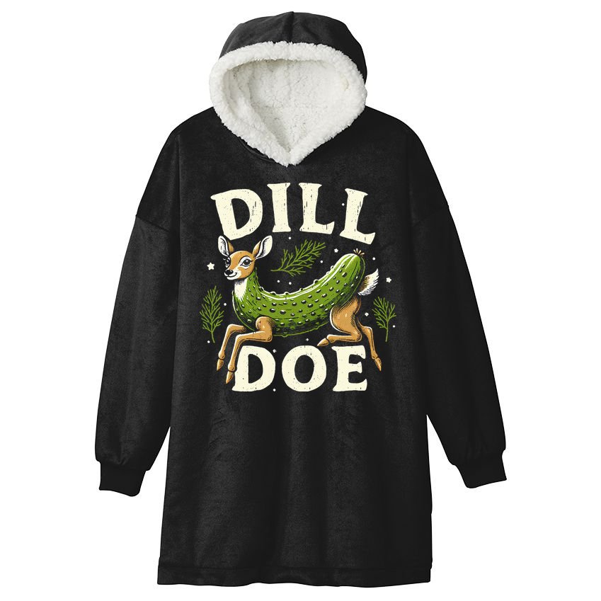 Dill Doe Funny Deer Pickle Hooded Wearable Blanket