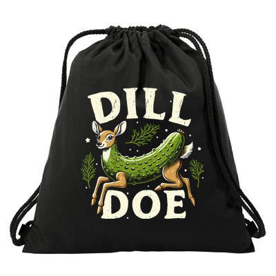 Dill Doe Funny Deer Pickle Drawstring Bag